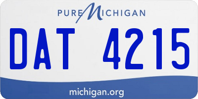 MI license plate DAT4215