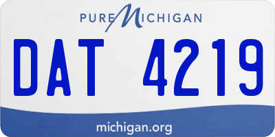 MI license plate DAT4219