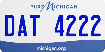 MI license plate DAT4222