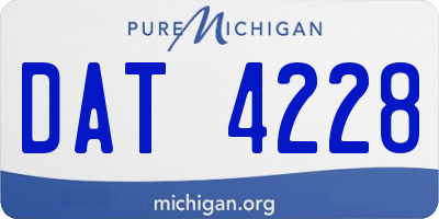 MI license plate DAT4228