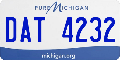 MI license plate DAT4232