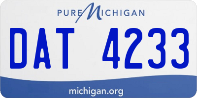 MI license plate DAT4233