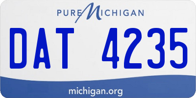 MI license plate DAT4235