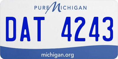 MI license plate DAT4243