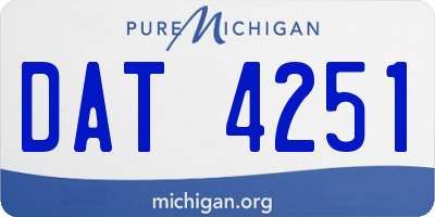 MI license plate DAT4251