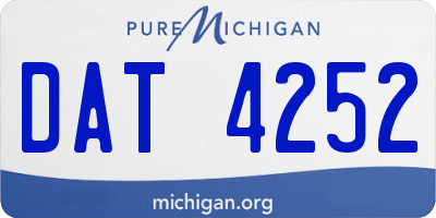 MI license plate DAT4252