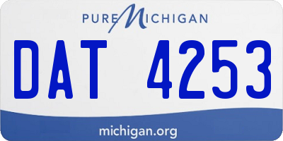 MI license plate DAT4253