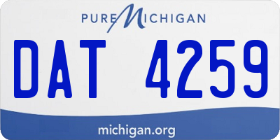 MI license plate DAT4259