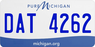 MI license plate DAT4262