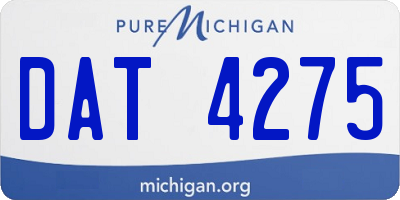 MI license plate DAT4275