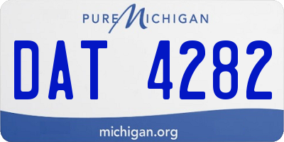MI license plate DAT4282
