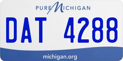 MI license plate DAT4288
