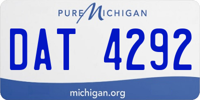 MI license plate DAT4292