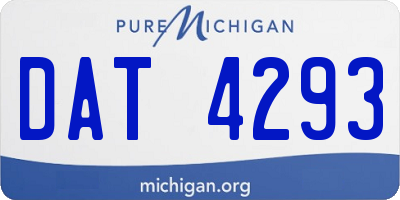 MI license plate DAT4293