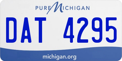 MI license plate DAT4295