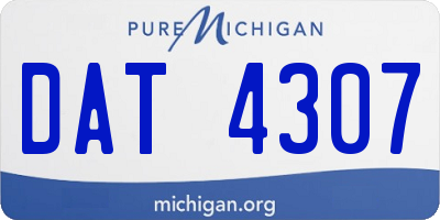 MI license plate DAT4307