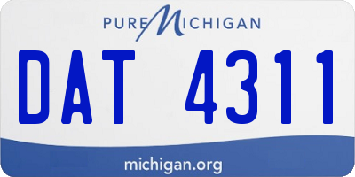 MI license plate DAT4311