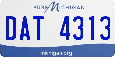 MI license plate DAT4313