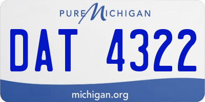 MI license plate DAT4322