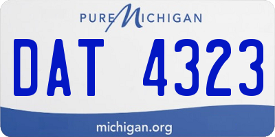 MI license plate DAT4323