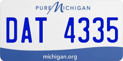 MI license plate DAT4335