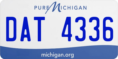 MI license plate DAT4336