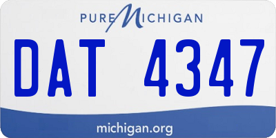 MI license plate DAT4347