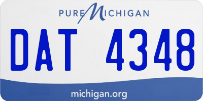 MI license plate DAT4348