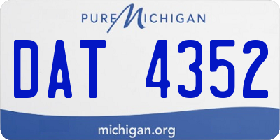 MI license plate DAT4352