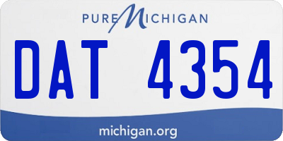 MI license plate DAT4354