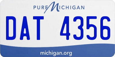 MI license plate DAT4356
