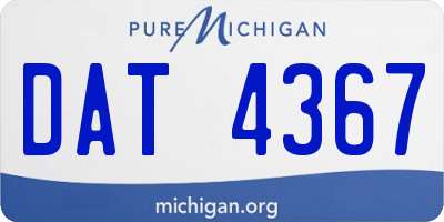 MI license plate DAT4367