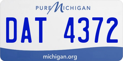 MI license plate DAT4372