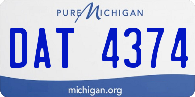 MI license plate DAT4374