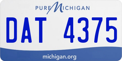 MI license plate DAT4375