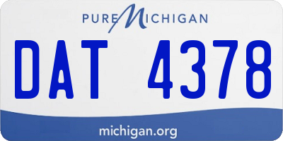 MI license plate DAT4378