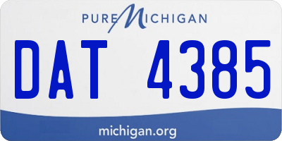 MI license plate DAT4385