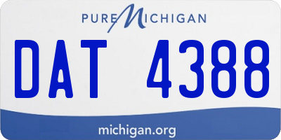 MI license plate DAT4388