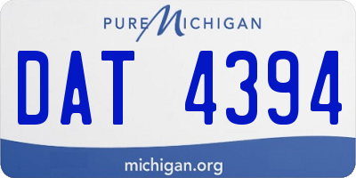 MI license plate DAT4394