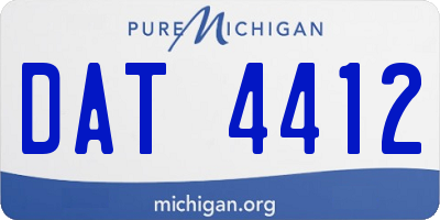 MI license plate DAT4412