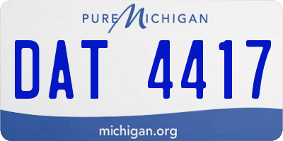 MI license plate DAT4417