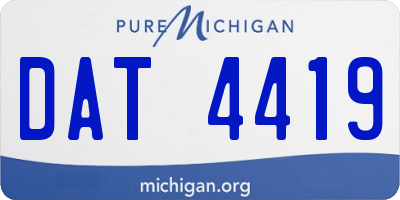 MI license plate DAT4419