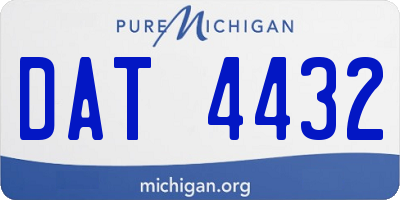 MI license plate DAT4432