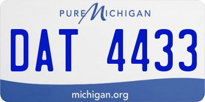 MI license plate DAT4433