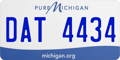 MI license plate DAT4434
