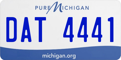 MI license plate DAT4441