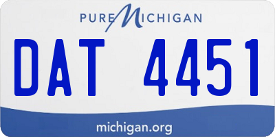 MI license plate DAT4451