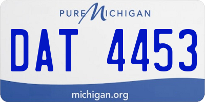 MI license plate DAT4453
