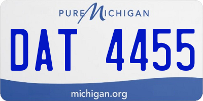 MI license plate DAT4455