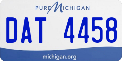MI license plate DAT4458